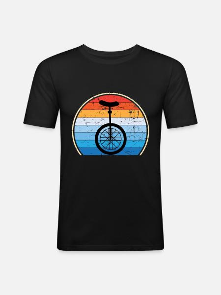 Einrad Retro Einradfahren Zirkus - Männer Slim Fit T-Shirt - Schwarz