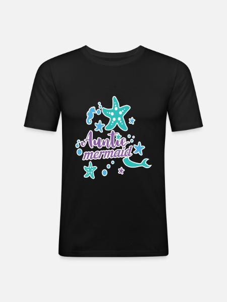 Auntie Mermaid - Men's Slim Fit T-Shirt - black