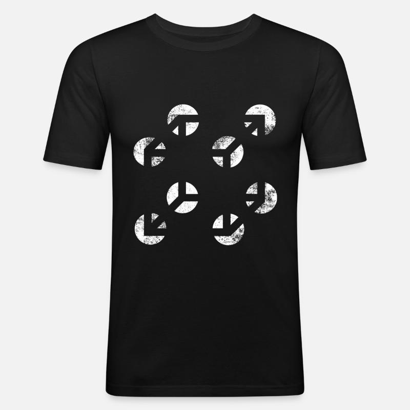würfel illusions tshirt - Männer Slim Fit T-Shirt - Schwarz