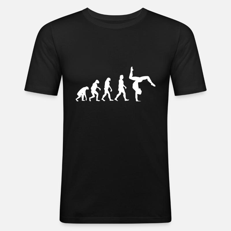 Handstand Evolution - Männer Slim Fit T-Shirt - Schwarz