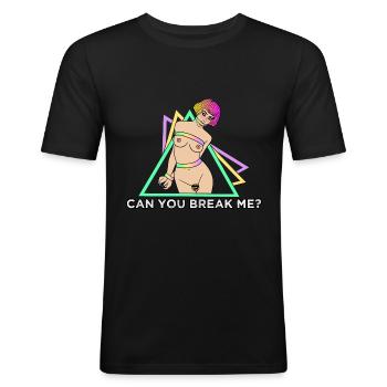 EROTIC GIRL SEXY SHIBARI BONDAGE GIRL BREAK ME - Men's Slim Fit T-Shirt - black - Front - Nik (191cm)