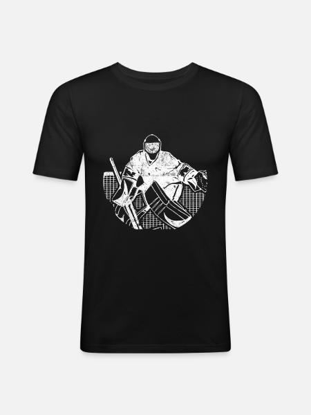 Hockey Torwart Design - Männer Slim Fit T-Shirt - Schwarz