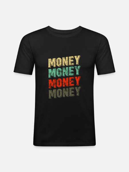 Conception de l'argent - T-shirt près du corps Homme - noir