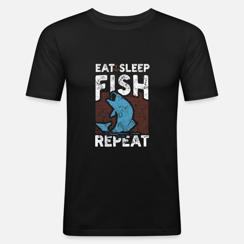 Pêche pêche - T-shirt près du corps Homme - noir