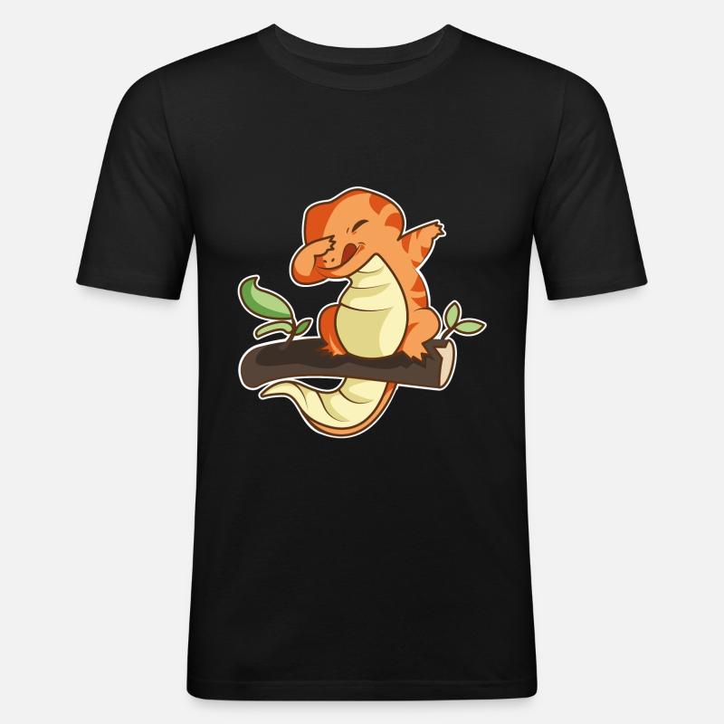 echse - Männer Slim Fit T-Shirt - Schwarz