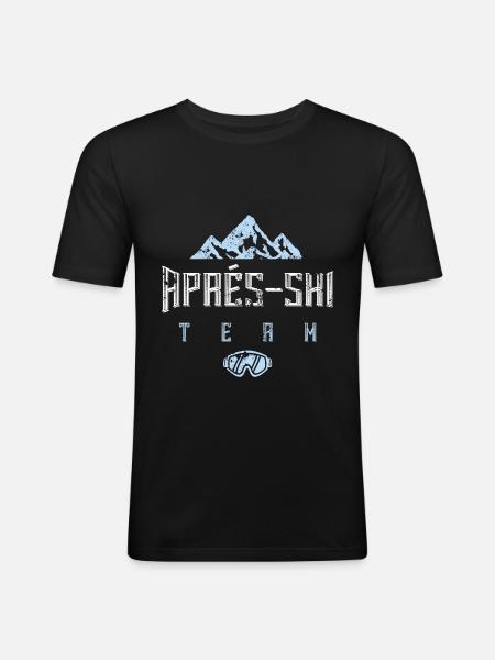 apres ski team - Männer Slim Fit T-Shirt - Schwarz
