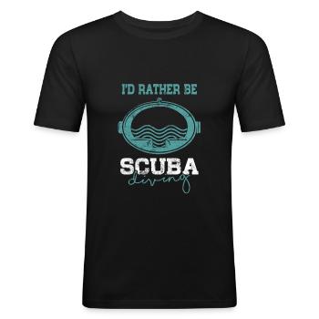 Gerätetauchen spruch - Männer Slim Fit T-Shirt - Schwarz - Vorne - Nik (191cm)