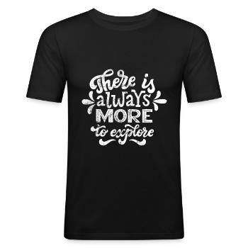 Reisen Travel erkunden spruch - Männer Slim Fit T-Shirt - Schwarz - Vorne - Nik (191cm)