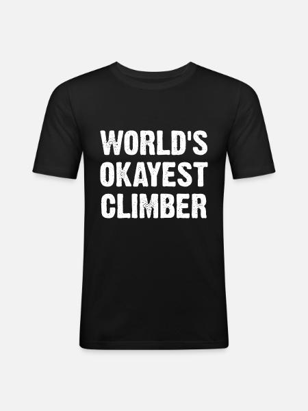 World's Okayest Climber - Men's Slim Fit T-Shirt - black