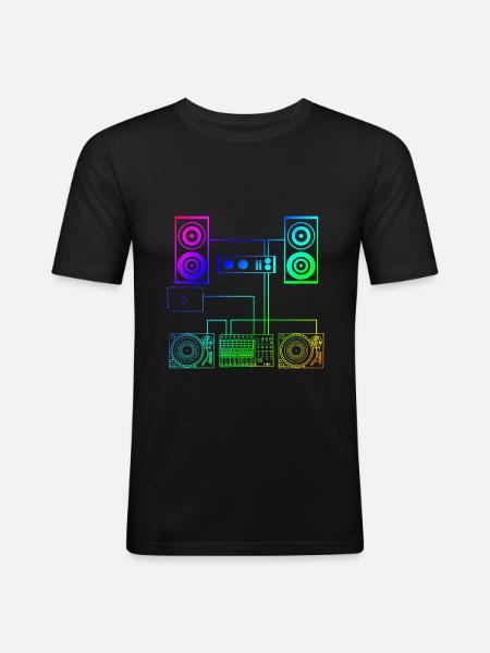 DJ setup two - Men's Slim Fit T-Shirt - black