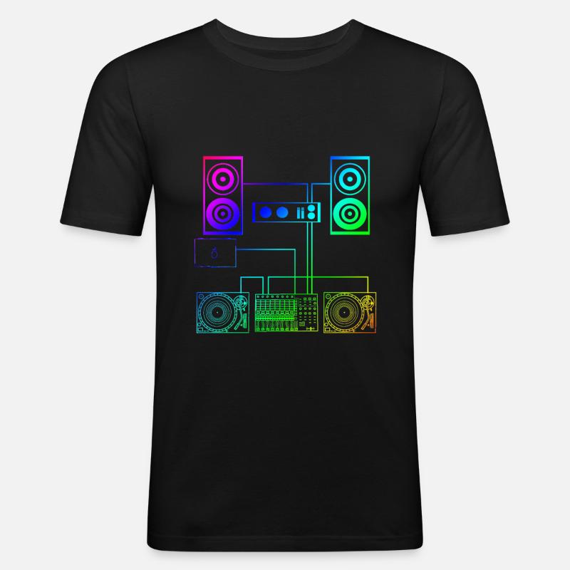 DJ setup two - Men's Slim Fit T-Shirt - black