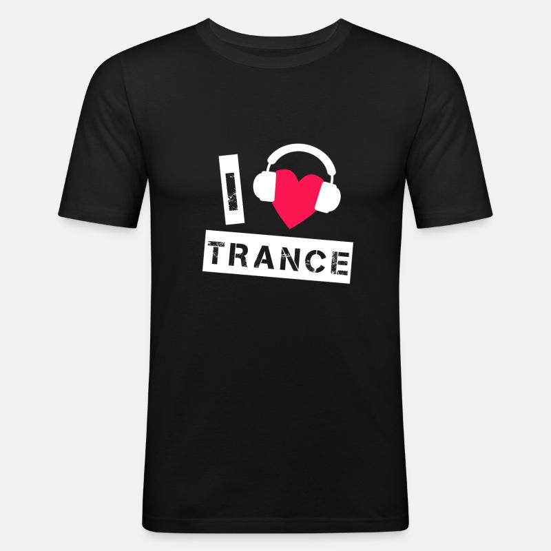 Amour de transe - T-shirt près du corps Homme - noir