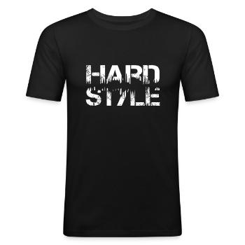 Hardstyle - Männer Slim Fit T-Shirt - Schwarz - Vorne - Nik (191cm)
