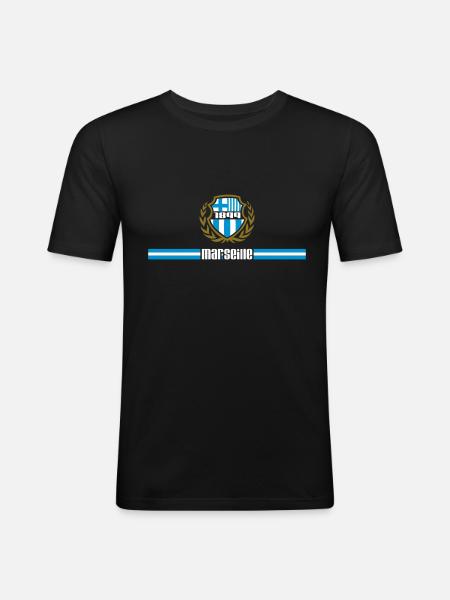 Marseille embleme - T-shirt près du corps Homme - noir