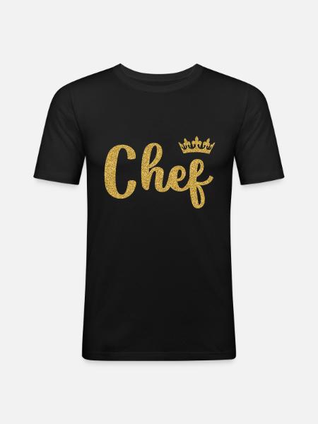 Chef - Männer Slim Fit T-Shirt - Schwarz
