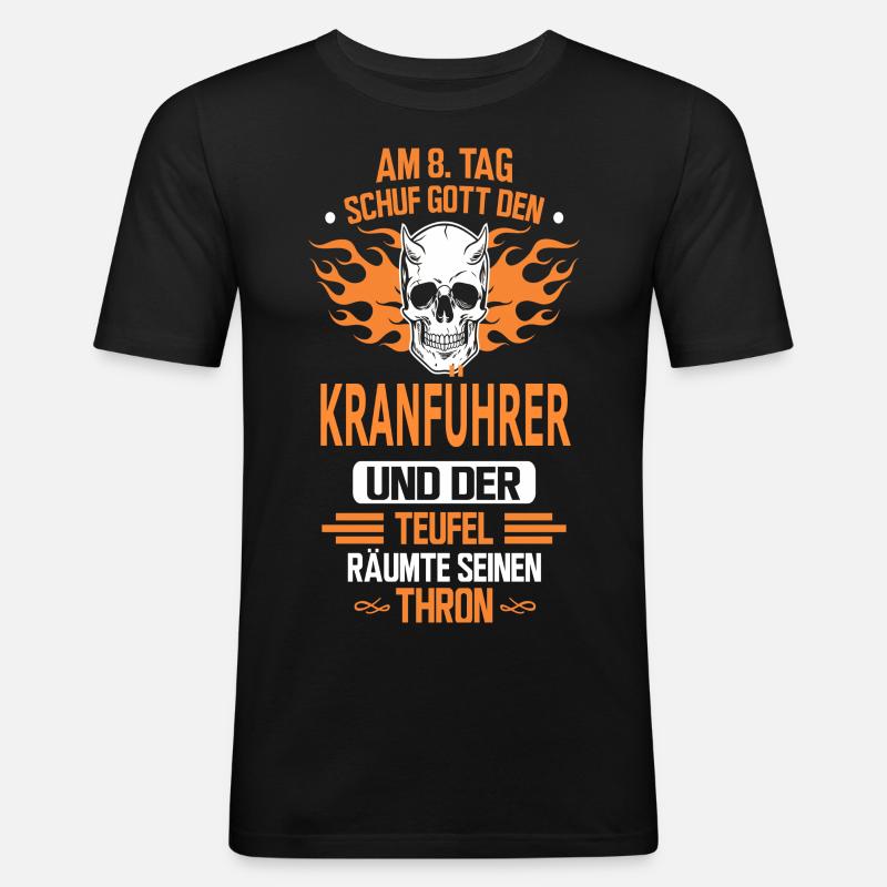 KRANFÜHRER - Männer Slim Fit T-Shirt - Schwarz