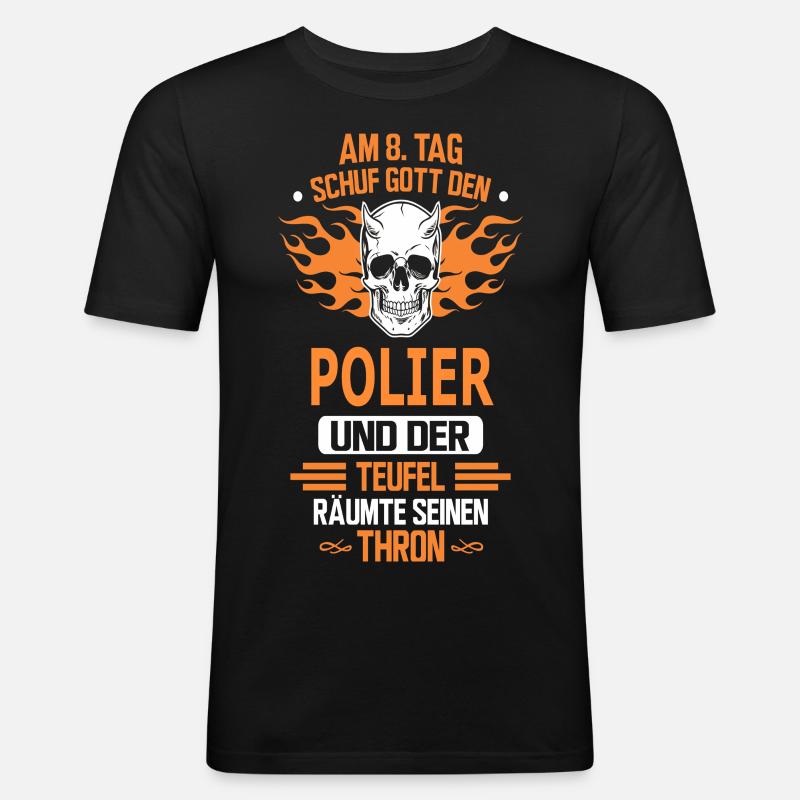 POLIER - Männer Slim Fit T-Shirt - Schwarz