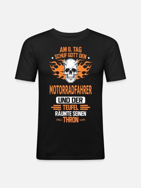 MOTORRADFAHRER - Männer Slim Fit T-Shirt - Schwarz