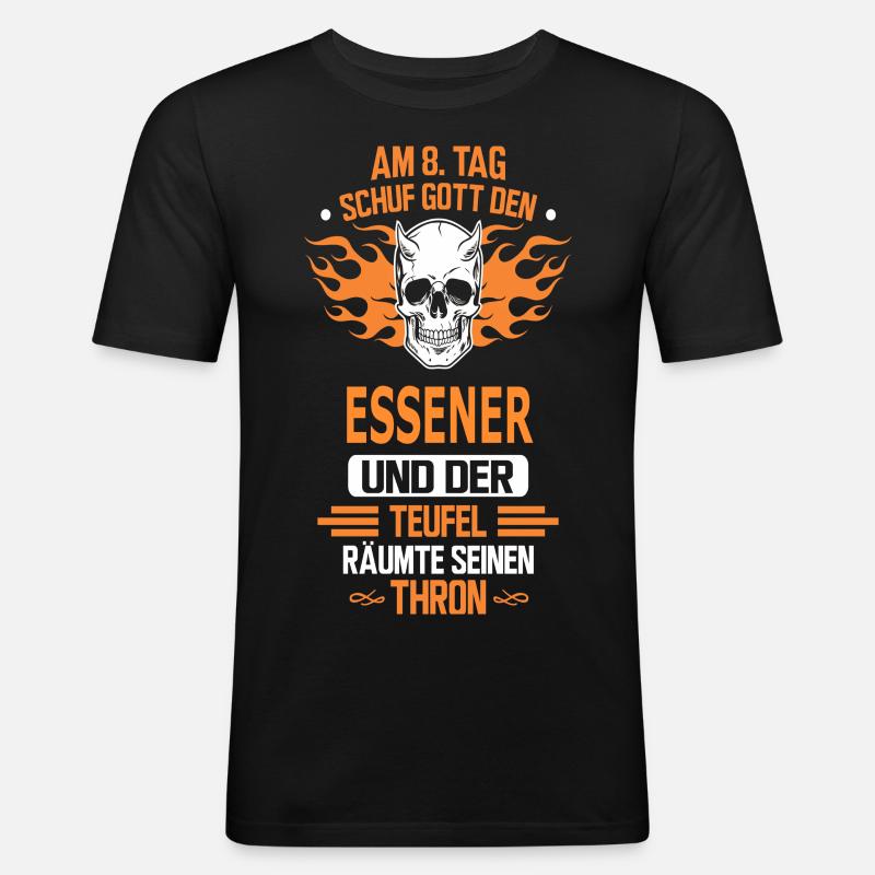 ESSENER - Männer Slim Fit T-Shirt - Schwarz