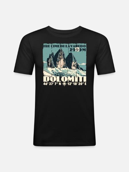 Tre Cime di Lavaredo Dolomiti Tre Cime di Lavaredo - Maglietta aderente da uomo - nero