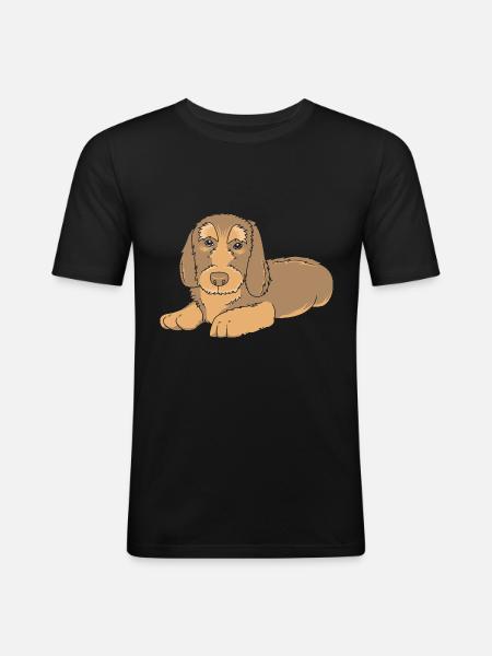 Dachshund wire-haired dachshund - Men's Slim Fit T-Shirt - black