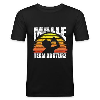 Malle Mallorca Absturz Sonne Fun Party Outfit - Männer Slim Fit T-Shirt - Schwarz - Vorne - Nik (191cm)