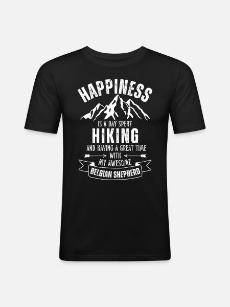 Hiking and Belgian Shepherd - Men's Slim Fit T-Shirt - black