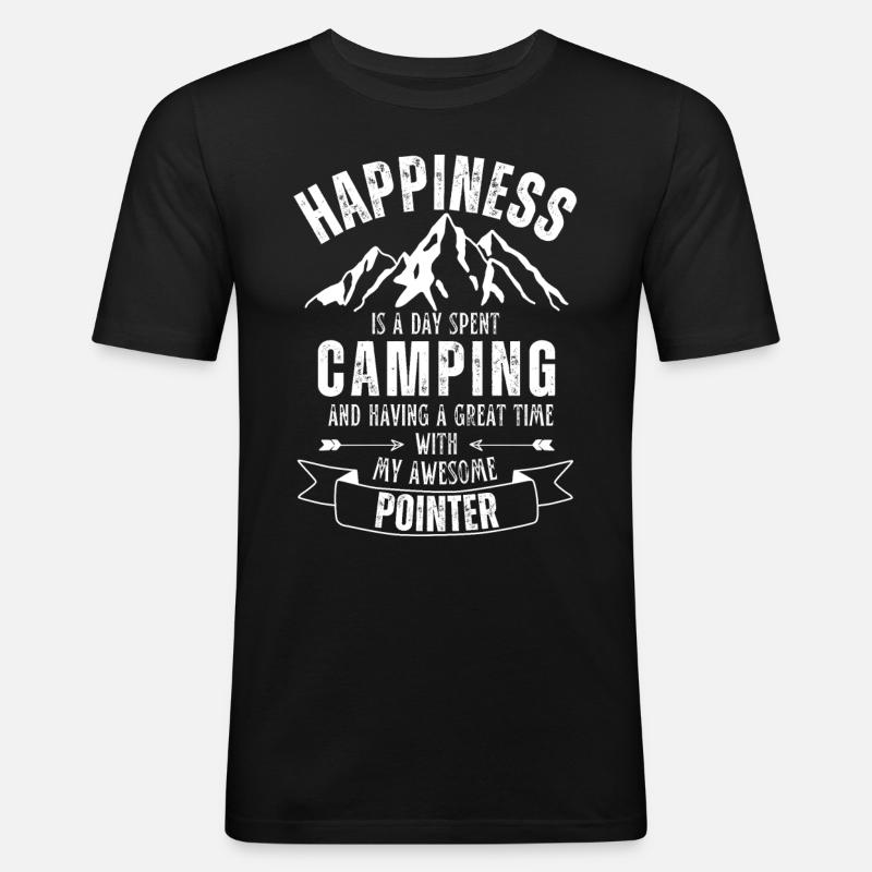 Camping et Pointer - T-shirt près du corps Homme - noir