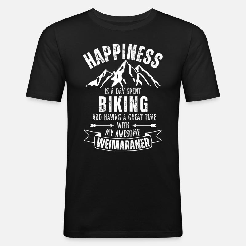 Cycling and Weimaraner - Men's Slim Fit T-Shirt - black