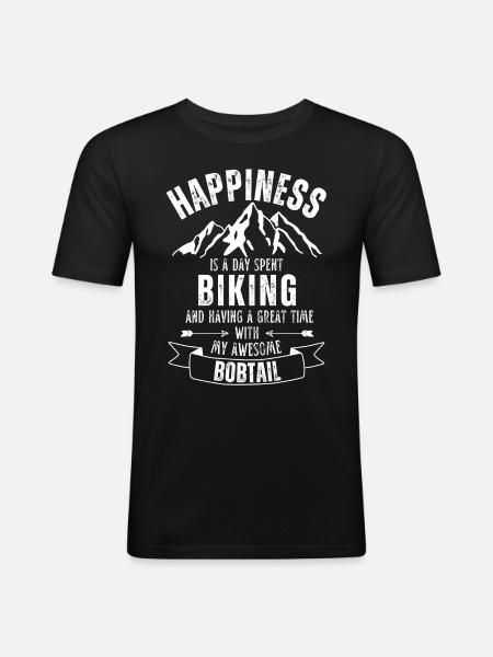 Cycling and Bobtail - Men's Slim Fit T-Shirt - black