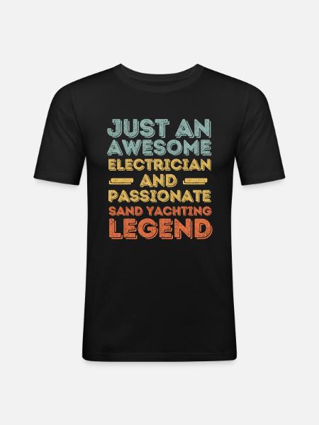 Electrician sand sails retro - Men's Slim Fit T-Shirt - black