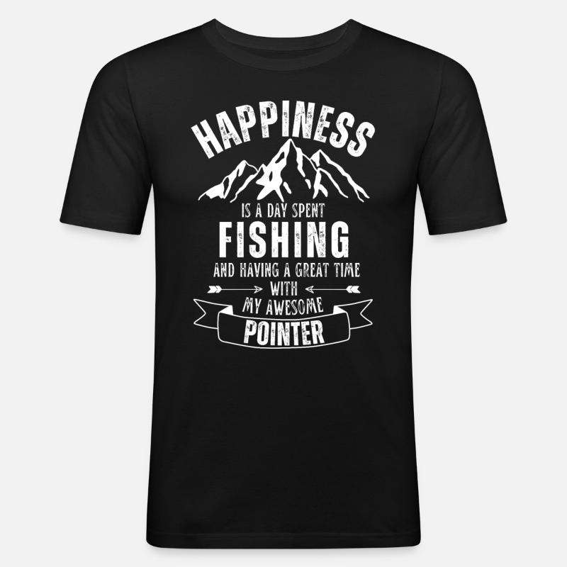 Angeln und Pointer - Männer Slim Fit T-Shirt - Schwarz
