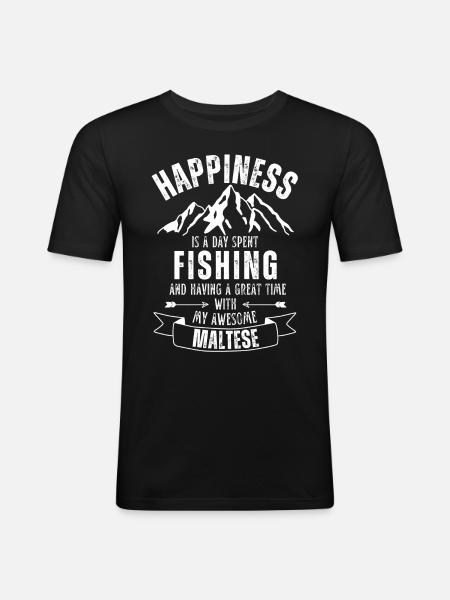 Angeln und Malteser - Männer Slim Fit T-Shirt - Schwarz