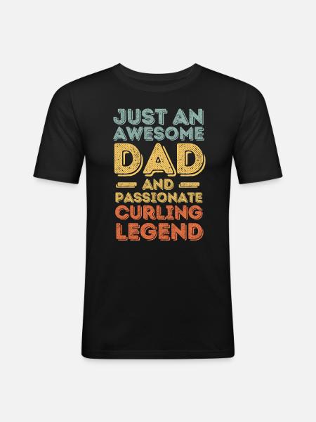 Daddy curling retro - Men's Slim Fit T-Shirt - black