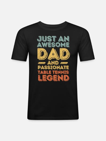 Papa tennis de table rétro - T-shirt près du corps Homme - noir