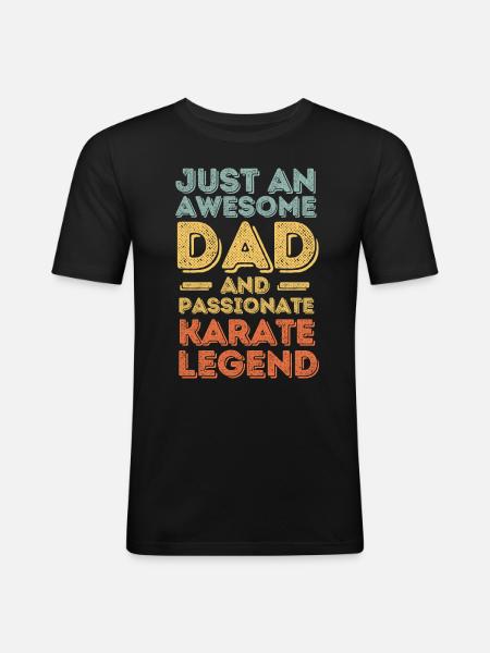 Dad karate retro - Men's Slim Fit T-Shirt - black