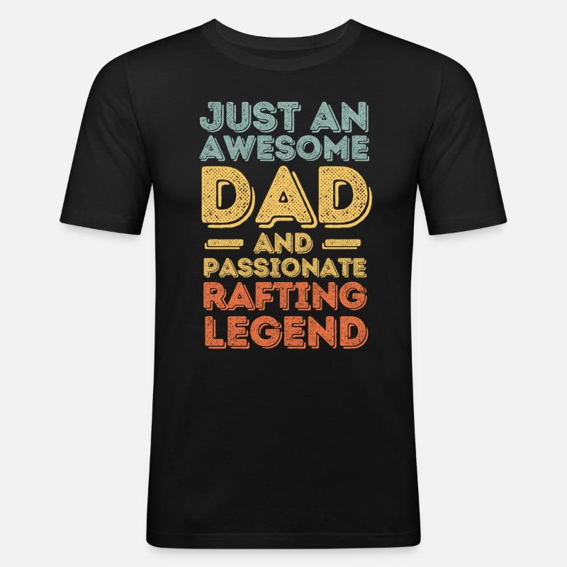 Dad rafting retro - Men's Slim Fit T-Shirt - black