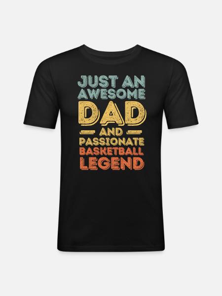 Dad basketball retro - Men's Slim Fit T-Shirt - black