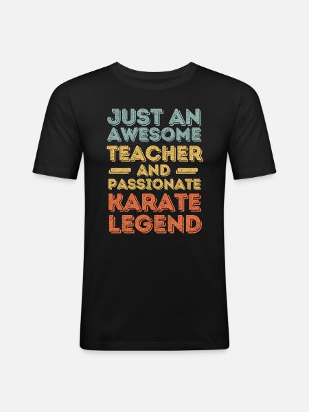 Teacher Karate retro - Men's Slim Fit T-Shirt - black