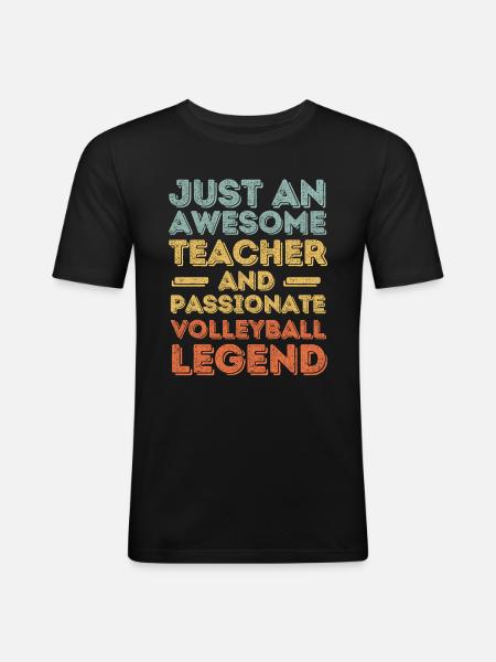 Professeur Volleyball rétro - T-shirt près du corps Homme - noir
