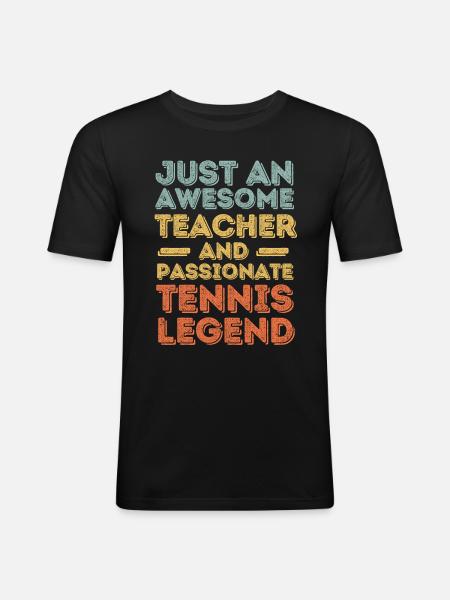 Teacher Tennis retro - Men's Slim Fit T-Shirt - black