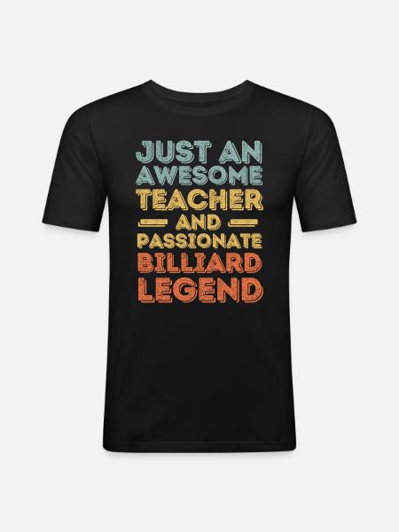 Professeur billard rétro - T-shirt près du corps Homme - noir