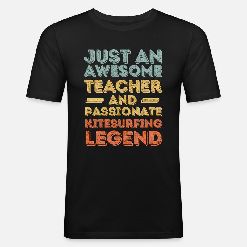 Instructor Kitesurfing retro - Men's Slim Fit T-Shirt - black