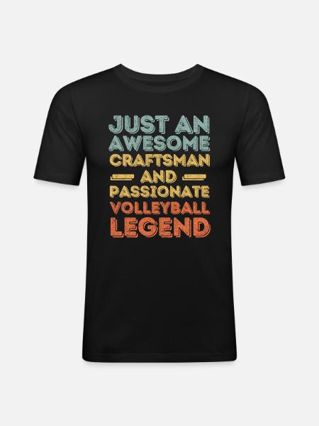 Craftsman Volleyball retro - Men's Slim Fit T-Shirt - black