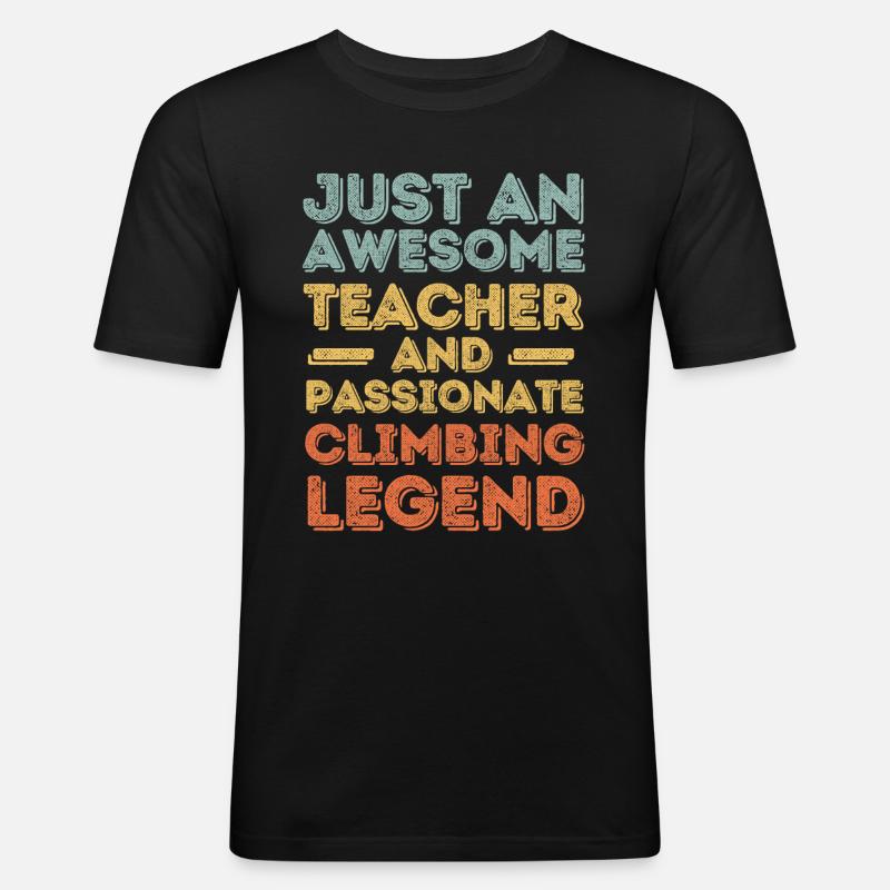 Instructor climbing retro - Men's Slim Fit T-Shirt - black