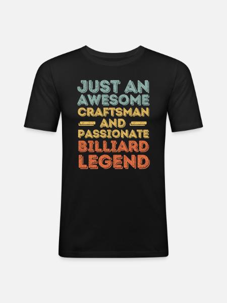 Craftsman billiards retro - Men's Slim Fit T-Shirt - black