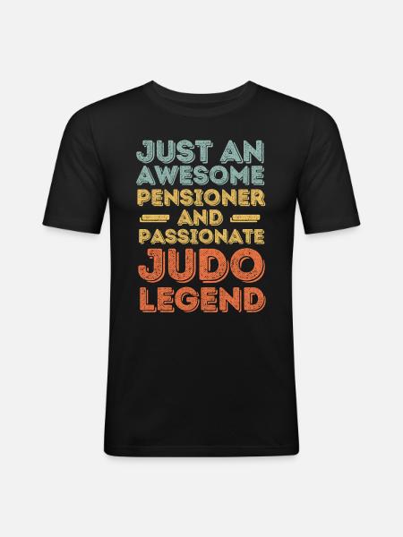 Pensioner Judo retro - Men's Slim Fit T-Shirt - black