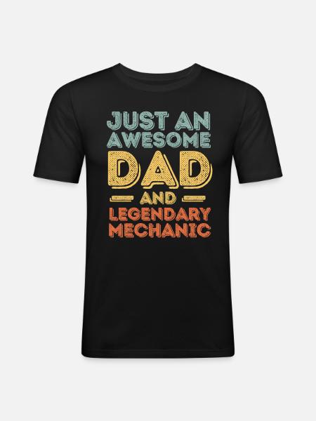 Dad Mechanic Father's Day - Men's Slim Fit T-Shirt - black