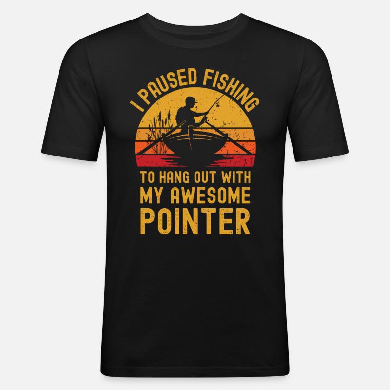 Angeln, Fischen und Pointer - Männer Slim Fit T-Shirt - Schwarz
