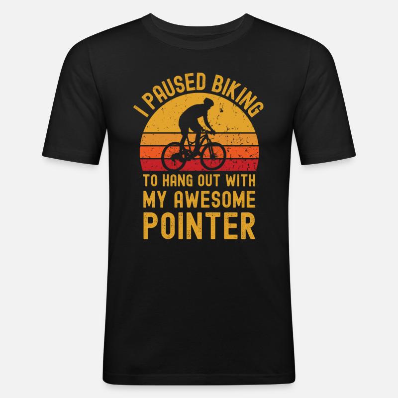 Radfahren und Pointer - Männer Slim Fit T-Shirt - Schwarz